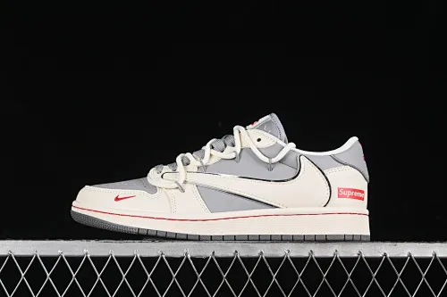 All categories Air Jordan Jordan series basketball shoes Air Jordan 1 Low High-end customized low-top sneakers Travis Scott x Fragment Design x Air Jordan 1 Low OG SP AJ1 Joe 1 Supreme joint-beige double drawstring low-top cultural casual sneakers SJ0086-137